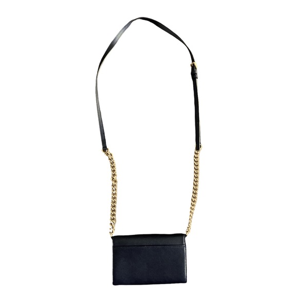 Michael Kors Crossbody Wallet Purse - Black with Gold Hardware - Picture 5 of 6